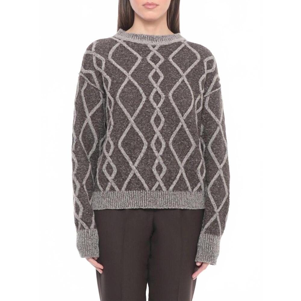 NEW ANTONELLI FIRENZE celso argyle crewneck sweatshirt in gray